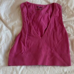 Garage Fuchsia Ribbed Crop Top